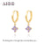 Aide 925 Sterling Silver Hoop Earrings Purple CZ Earing For Women Huggie Earrings Pendiente Ohrringe Luxury Jewelry for Gifts CZ