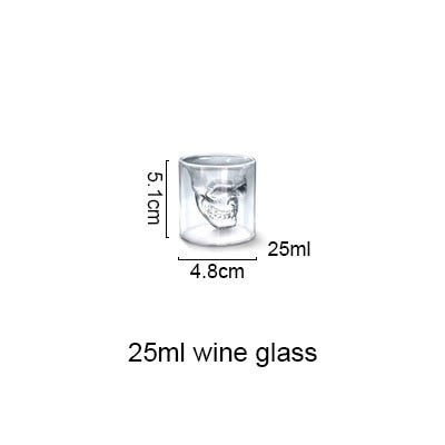 4 Sizes Skull Cup Shot Cocktail Glass Transparent Coffee Cup Crystal Skull Head Glass Cup for Whiskey Wine Vodka Bar Club Beer