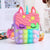 Unicorn Pop Antistress Toys Silicone Push Pop Bubble Bag Unicorn Crossbody Bag Reliver Autism Handbag Coin Pouch Purse for Kids