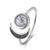 Nasiya Sweet Romantic Moon Adjustable Rings With Natural Moonstone For Women Silver Jewelry Mother's Day Gift