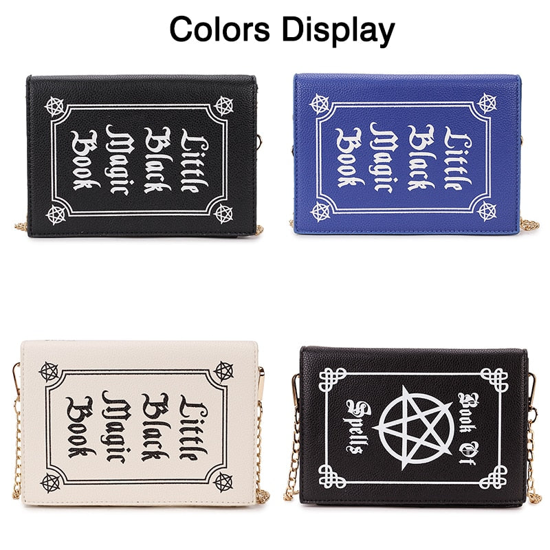 Fashion Magic Book Clutch Bag for Women Black Pu Leahter Shoulder Chain Bag Small Purses and Handbags Crossbody Bag Female Pouch