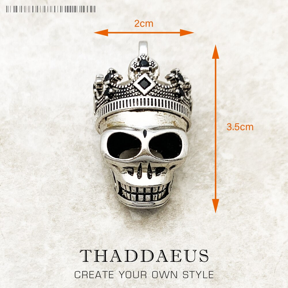 Pendant Sword With Crown Skull Knight Window New Fine Jewelry Europe Style 925 Sterling Silver Protection Gift For Women Men