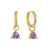 Aide 925 Sterling Silver Hoop Earrings Purple CZ Earing For Women Huggie Earrings Pendiente Ohrringe Luxury Jewelry for Gifts CZ