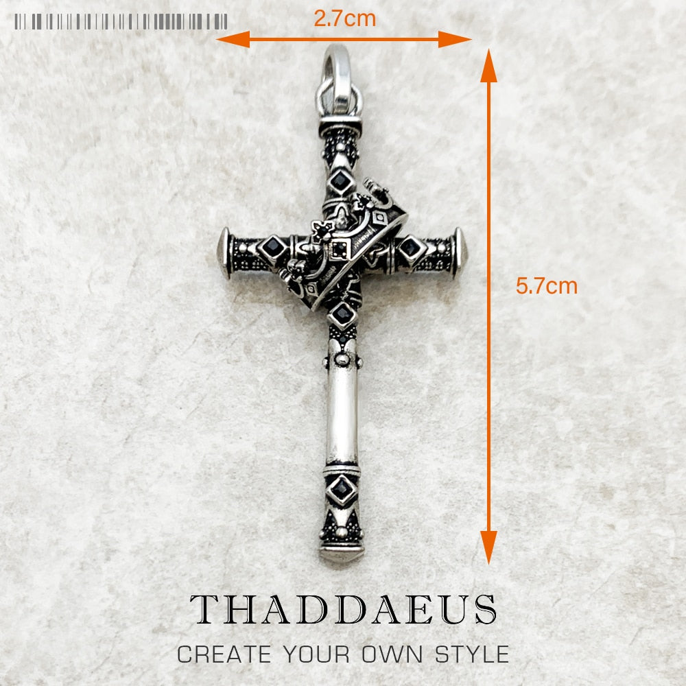 Pendant Majestic Cross &amp;amp; Crown Jewelry Europe 925 Sterling Silver Symbolism Promises Shield And Certaint Gift For Woman Men