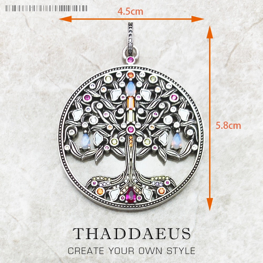 Amulet Magical Lucky Symbol Tree Flower Karma Whell Sun Bird Butterfly Pendants Jewelry 925 Sterling Silver Gift For Women Men