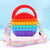 Unicorn Pop Antistress Toys Silicone Push Pop Bubble Bag Unicorn Crossbody Bag Reliver Autism Handbag Coin Pouch Purse for Kids