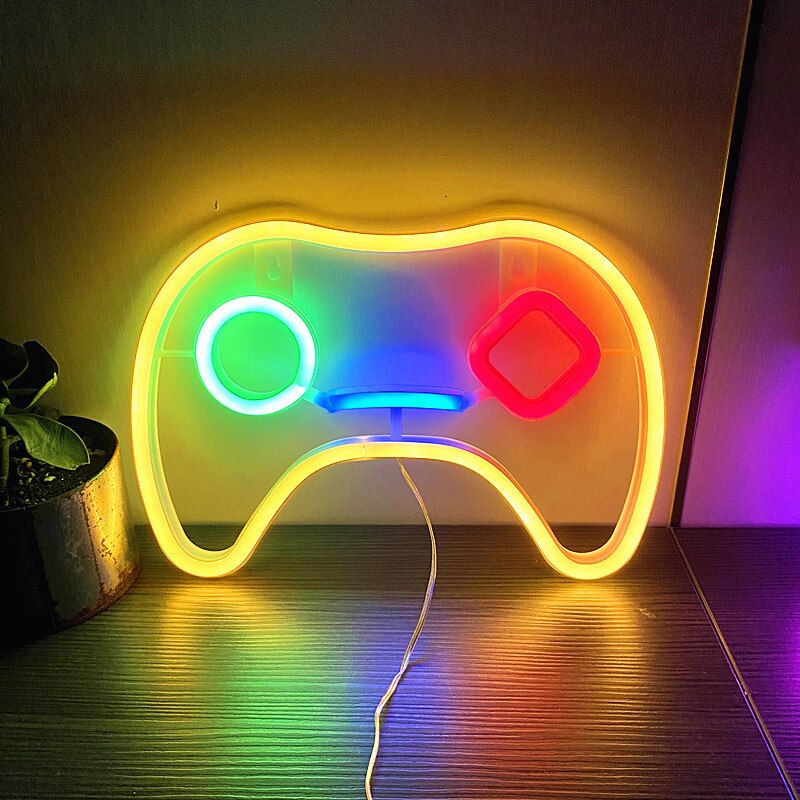 Game Icon Shape Neon Light LED Neon Lamp USB Powered Neon Sign for Bedroom Children Bar KTV Gaming Zone Party Wall Holiday Decor