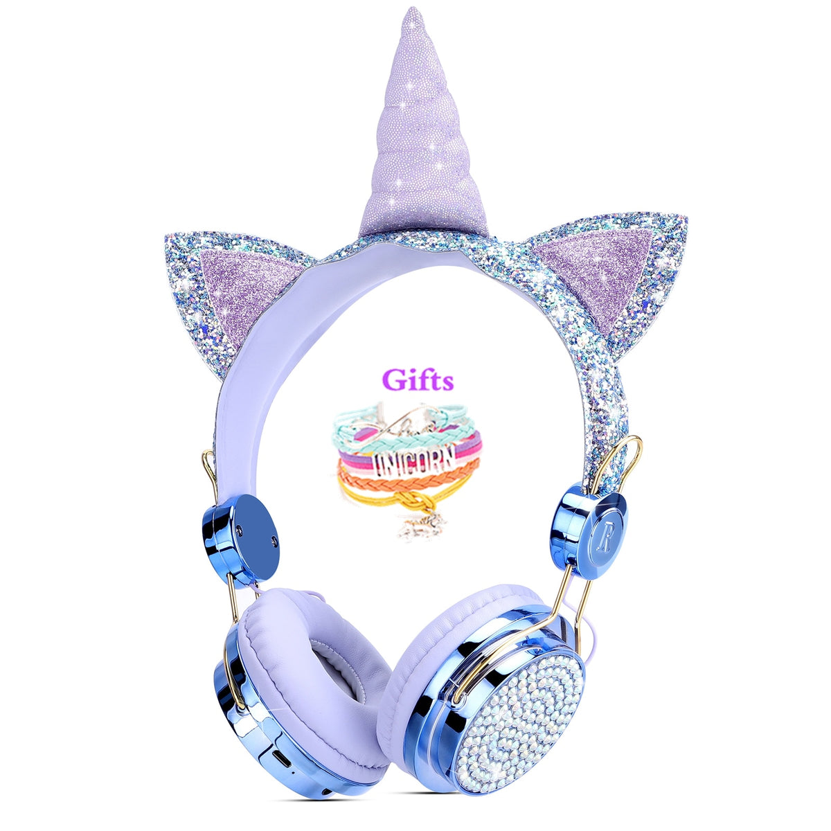 Cute Unicorn Headphones for Girls Kids Children Bluetooth Wireless Earphone with Mic Music Stereo Phone Helmet School Gifts