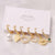 6 Pcs Fashion Exquisite Pearl Star Moon Enamel Zircon Dangle Earrings Set Korean Style Small Hoop Earring For Women Jewelry Gift