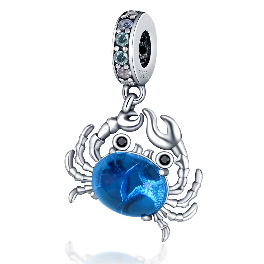 Hot Sell S925 Charms Octopus Chameleon Sea Turtle Blue Eyes Pendants Fit Original Pandora&#39;s Bracelet Making Fashion DIY Jewelry