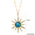 Cute Heart Sun Moon Star Evil Blue Eye Necklace for Women Gold Color Dijes Rainbow Red Love Pendant Long Stainless Steele Chains