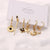 6 Pcs Fashion Exquisite Pearl Star Moon Enamel Zircon Dangle Earrings Set Korean Style Small Hoop Earring For Women Jewelry Gift