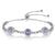 Women Evil Eye Lucky Hamsa Bracelet Genuine 925 Sterling Silver Men Luxury Round Blue Eyes CZ Crystal Tennis Bracelet KLTB014