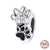 WOSTU 925 Sterling Silver Animal Cat Charm Pendant Heart Family Ladybug Bee Beads Fit Original Bracelet DIY Jewelry For Women