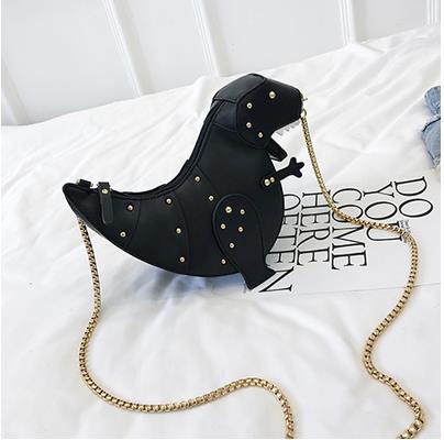 Dinosaur Design Rivets Women&amp;#39;s Purses and Handbags Shoulder Chain Bag Designer Small  Crossbody Bag Female Clutch Bag Pu Leather