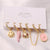 6 Pcs Fashion Exquisite Pearl Star Moon Enamel Zircon Dangle Earrings Set Korean Style Small Hoop Earring For Women Jewelry Gift