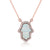 KALETINE Opal Hamsa Hand of Fatima Charm Genuine 925 Sterling Silver Pendant Necklace Jewelry Long Chain Necklace KLTN022