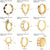 Round Hoop Earrings for Women CZ Gold Women&#39;s Ear Rings Heart Snake Clip on New in 1PCS Single Earring Korean Fashion Jewelry