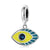 BISAER 925 Sterling Silver Vintage Blue Demon Eye Charm Bead Hand of Fatima Pendant Fit Woman Original Bracelet Fine DIY Jewelry