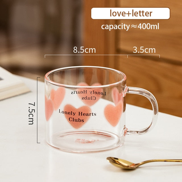 Creative Cartoon Flower Coffee Mug Home Office Glass Water  Cup Handgrip Milk Breakfast Drinkware Cup DROPSHIPPING