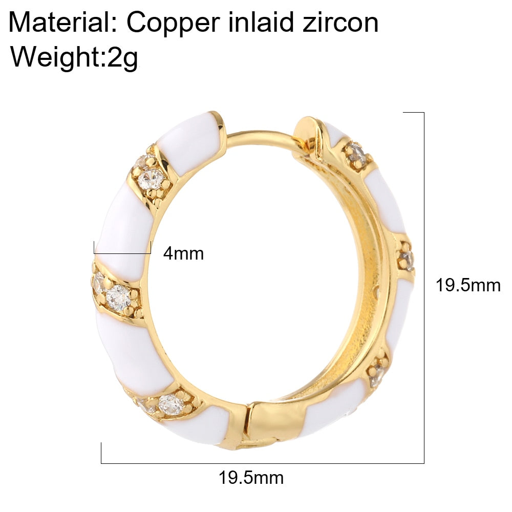 Round Hoop Earrings for Women CZ Gold Women&amp;#39;s Ear Rings Heart Snake Clip on New in 1PCS Single Earring Korean Fashion Jewelry