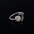 Original Design Moon Shape Adjustable Open Ring Natural Moonstone Female Top Fashion Silver Jewelry Wedding Ring Wholesale