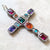 Pendant Colourful Cross 2022 Brand New Fine Jewelry Europe Talisman 925 Sterling Silver Vintage Gift For Women