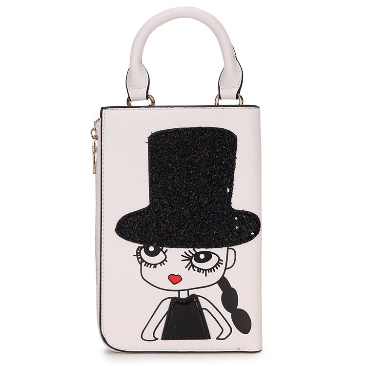 Fashion Small Crossbody Bag for Women Shoulder Chain Bag Pureses and Handbags Designer Character Party Clutch Bag Pu Leather