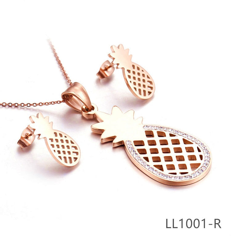 Cute fruit jewelry set, fashion jewelry set Love Gold Honey Earring Bracelet Beauty Women LL1001