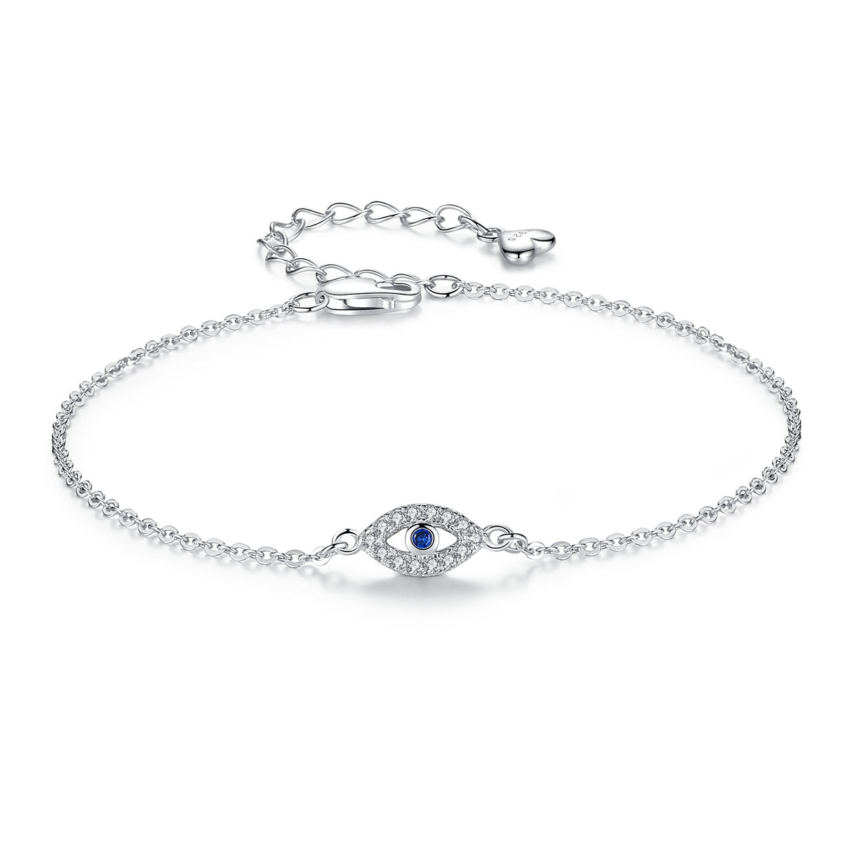 KALETINE Lucky Evil Eye Bracelet 925 Sterling Silver Bracelets for Women Blue Stone CZ Turkey Adjustable Men Jewelry KLTB099