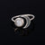 Original Design Moon Shape Adjustable Open Ring Natural Moonstone Female Top Fashion Silver Jewelry Wedding Ring Wholesale