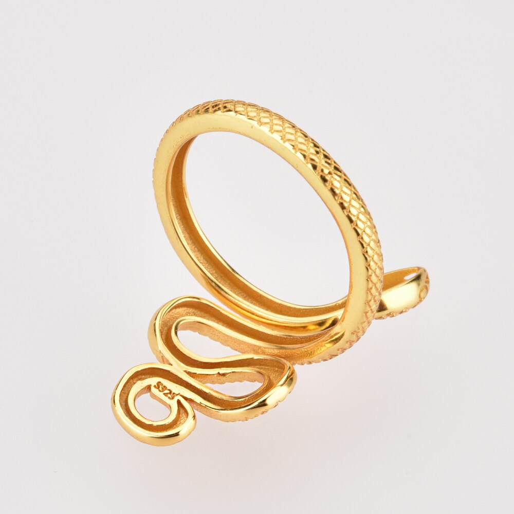 ANDYWEN 925 Sterling Silver Gold Adjustable Snake Rings Big Animal Resizable Luxury New Round Circle Women Fine Ring Jewelry