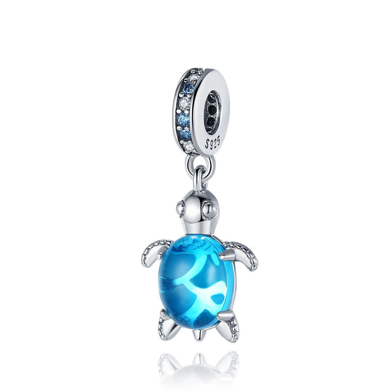 Hot Sell S925 Charms Octopus Chameleon Sea Turtle Blue Eyes Pendants Fit Original Pandora&#39;s Bracelet Making Fashion DIY Jewelry