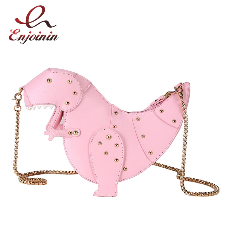 Dinosaur Design Rivets Women&amp;#39;s Purses and Handbags Shoulder Chain Bag Designer Small  Crossbody Bag Female Clutch Bag Pu Leather